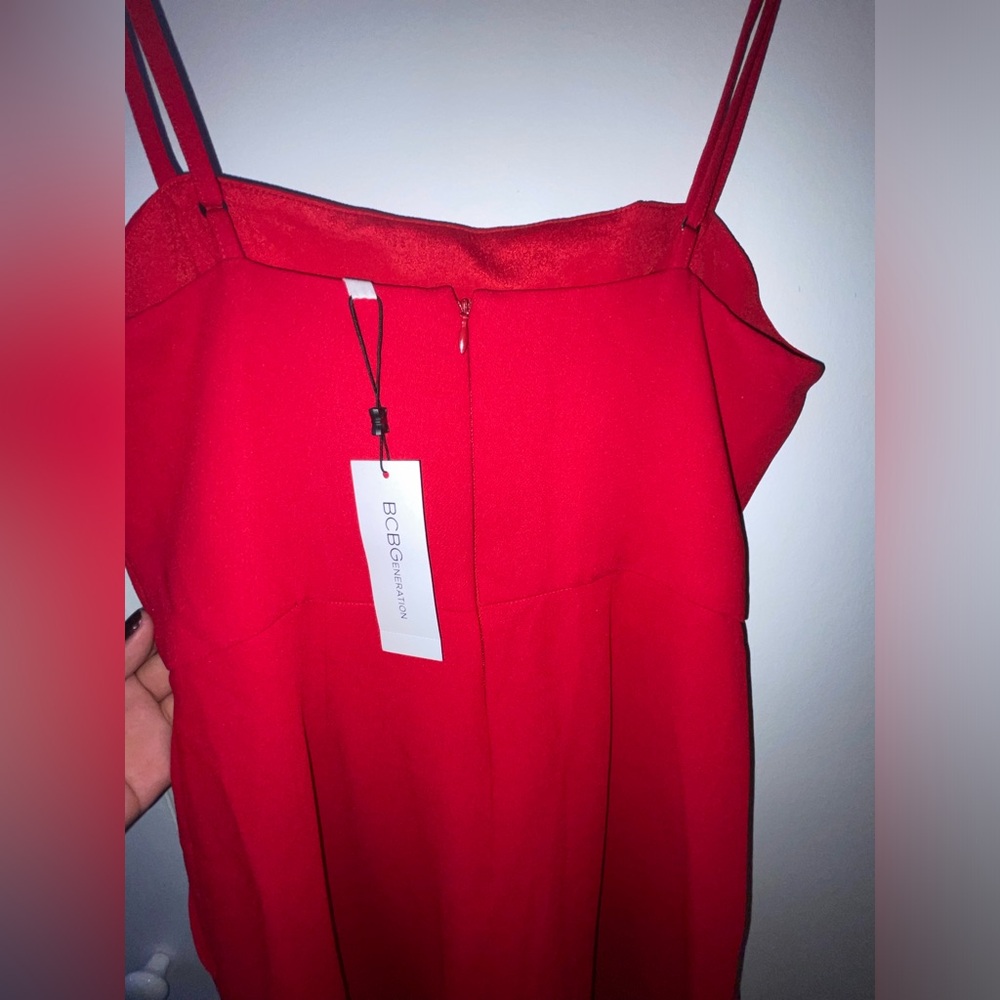 Red Slit Jumpsuit - Picture 8 of 14